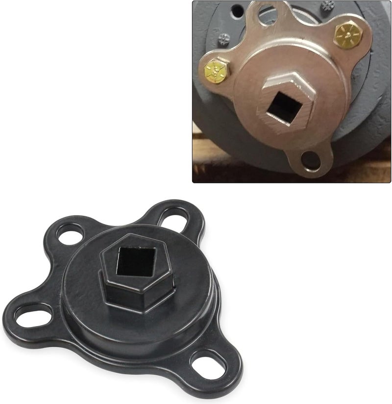 QGHAUC Crankshaft Turning Tool Engine Rotation Adapter Tool Compatible with Chevy Ford V8 Engines Black - Image 3